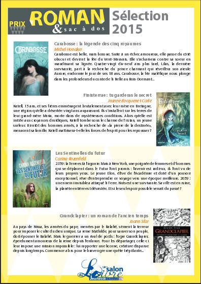 Prix romans &amp; sac à dos 2015 Le Bouscat